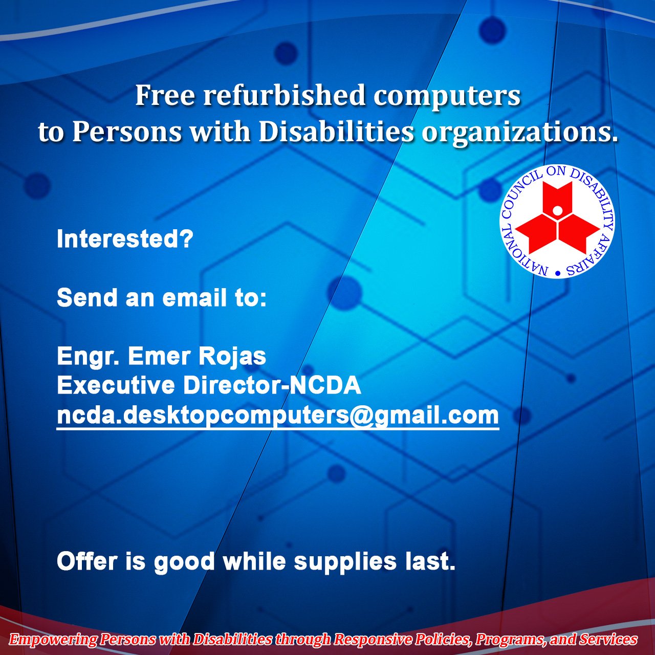 Free Refurbished Computers To Persons With Disabilities Organizations