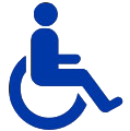 Symbol of man riding on a wheelchair