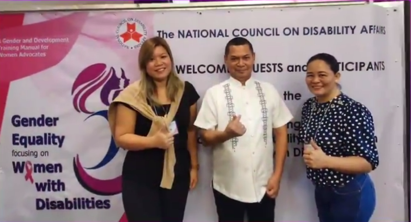 Sir Don poses together with Women with Disabilities advocates