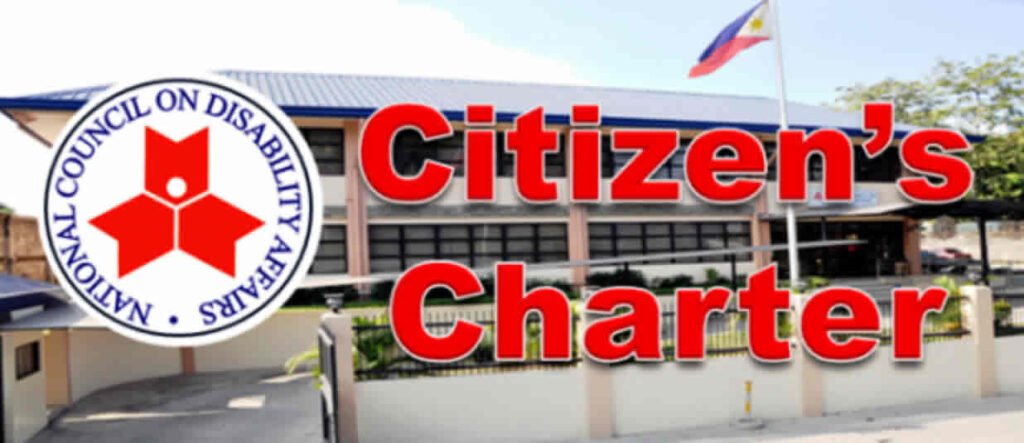 Citizen's Charter title with NCDA Logo on left and NCDA building as background