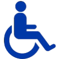 Symbol of man riding on a wheelchair